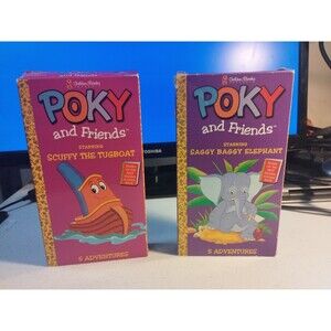 Pokey & Friends Saggy Baggy Elephant + Scuffy The Tugboat (VHS, 1999) Golden Bks